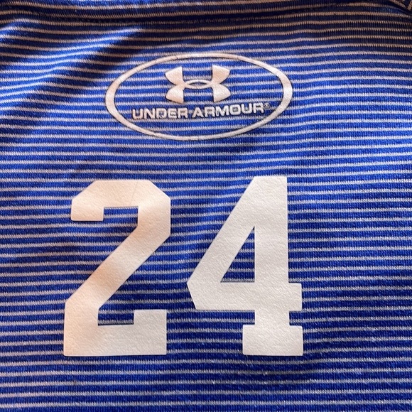 UNDER Armour L Loose fit headgear blue striped Shirt, Cleveland HS Fierce Pride - Picture 8 of 8